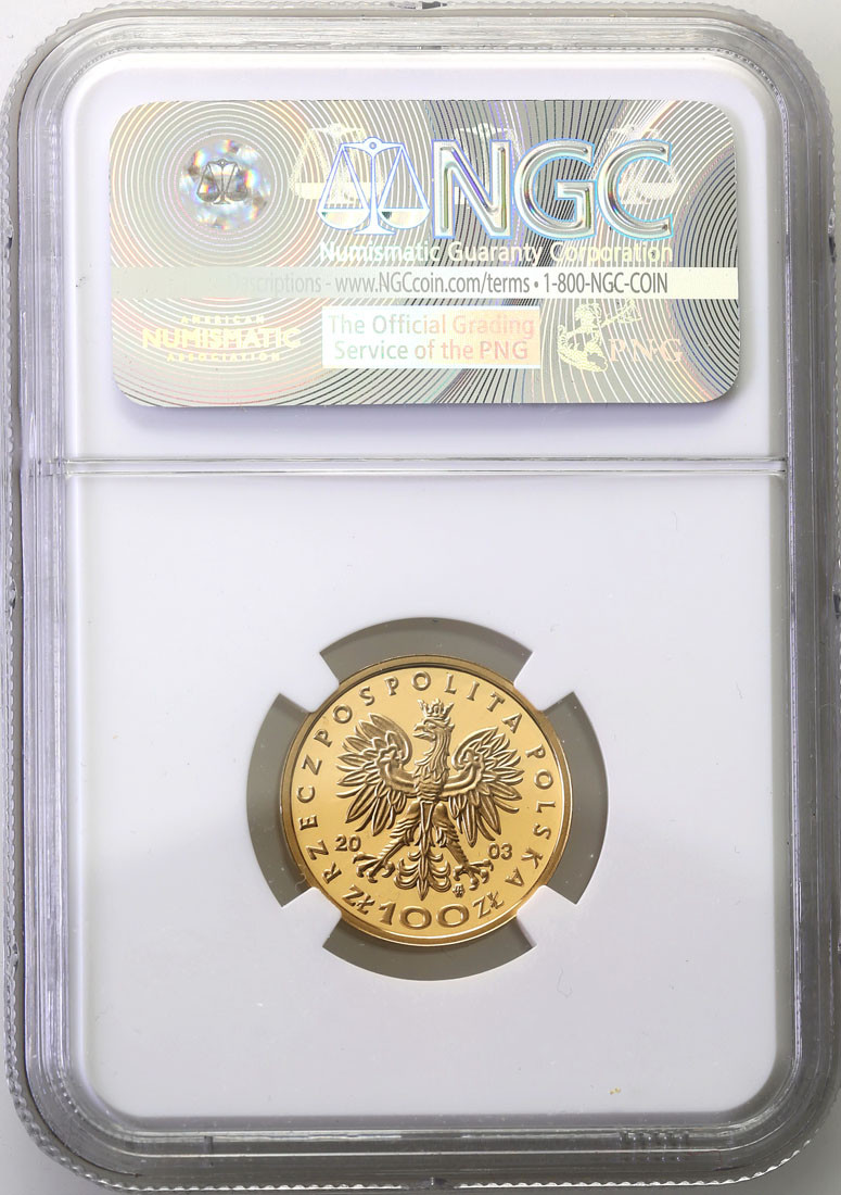 III RP. 100 złotych 2003 Stanisław Leszczyński NGC PF69 ULTRA CAMEO (2 MAX)